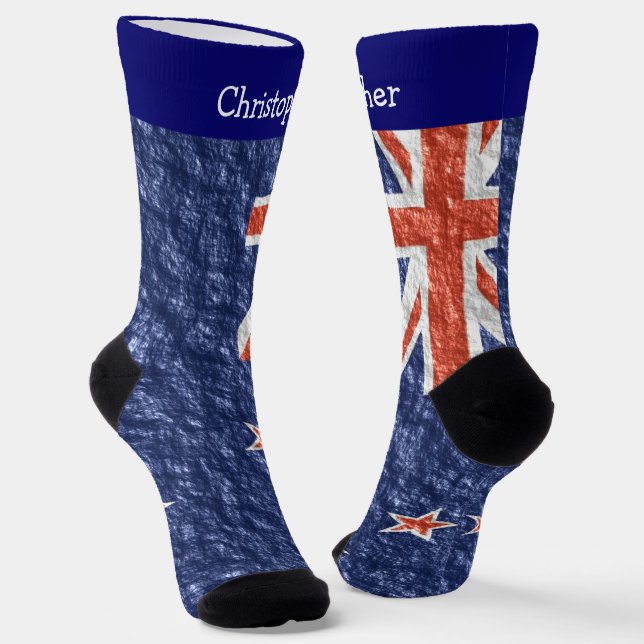 Calcetines Diseño de la bandera de Nueva Zelanda (Angular)