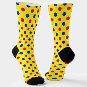 Calcetines Diseño de lunares amarillos rojos y azules
