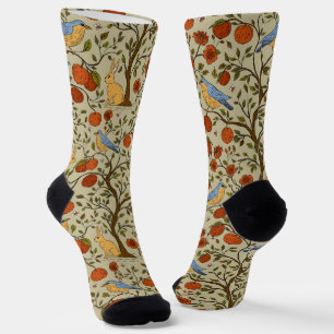 Calcetines Diseño de Manzanas Naranjas Elegantes en Árboles M
