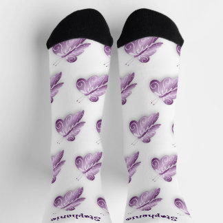 Calcetines Diseño de mariposa púrpura de zócalos