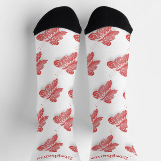Calcetines Diseño de mariposa roja Socks