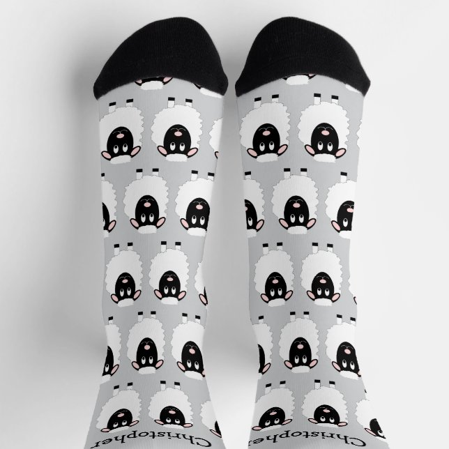 Calcetines Diseño de ovejas personalizado (Arriba)