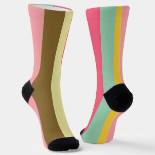 Calcetines Diseño de paleta de colores de rayas de verano