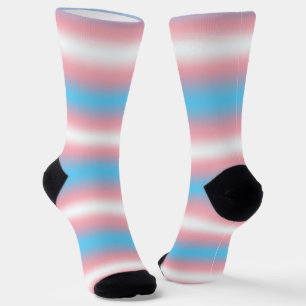 Calcetines Diseño de patrón de bandera de orgullo transgénero