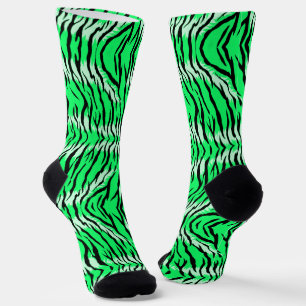 Calcetines Diseño de patrón de piel de animal tigre verde