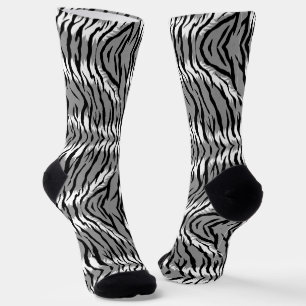 Calcetines Diseño de patrón de piel de tigre gris ceniza