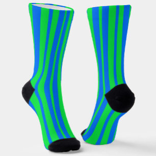 Calcetines Diseño de patrón de rayas elegantes azul verde