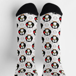 Calcetines Diseño de patrón de superficie de pingüino corto