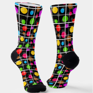 Calcetines Diseño de patrón de ventana de lunares coloridos