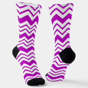 Calcetines Diseño de patrón en zigzag de Chevron blanco morad