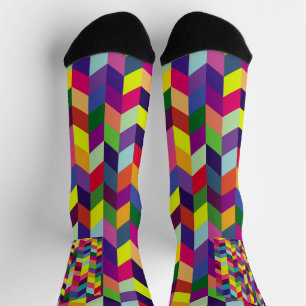 Calcetines Diseño de patrón geométrico colorido – Moderno y e