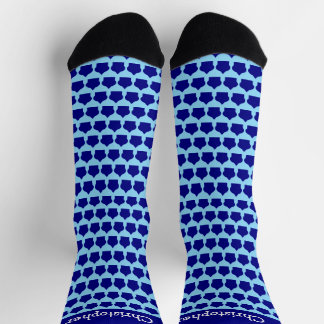 Calcetines Diseño de patrón marroquí azul