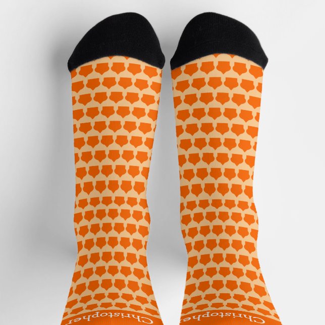 Calcetines Diseño de patrón marroquí naranja (Arriba)