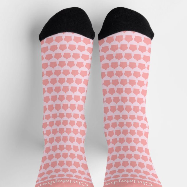 Calcetines Diseño de patrón marroquí rosa (Arriba)
