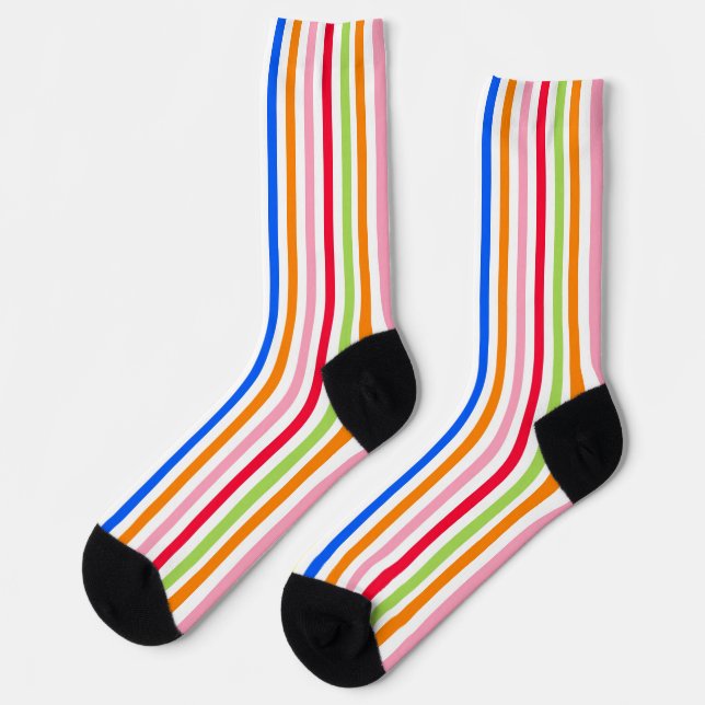 Calcetines Diseño de patrones de bandas multicolor (Izquierda)