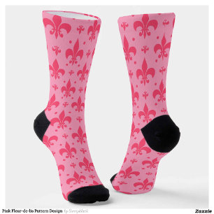 Calcetines Diseño de patrones de flor rosado de lis