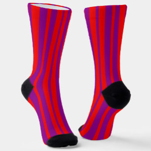 Calcetines Diseño de patrones de rayas de estilo púrpura rojo