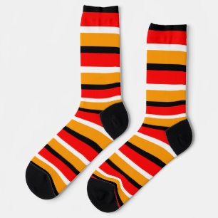 Calcetines Diseño de patrones de rayas de Naranja rojo