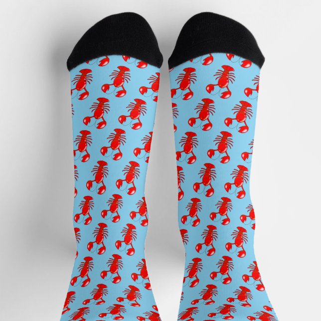 Calcetines Diseño de Personalizado de langosta sonriente (Arriba)