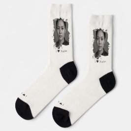 Calcetines Diseño de pincelada para tu imagen y texto