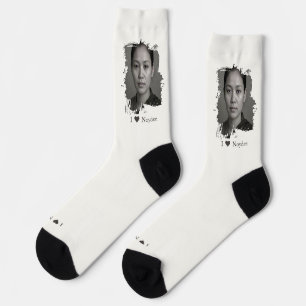 Calcetines Diseño de pincelada para tu imagen y texto