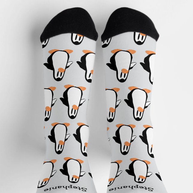 Calcetines Diseño de pingüino personalizado (Arriba)