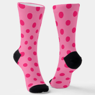 Calcetines Diseño De Puntos De Polka Rosado En Pink