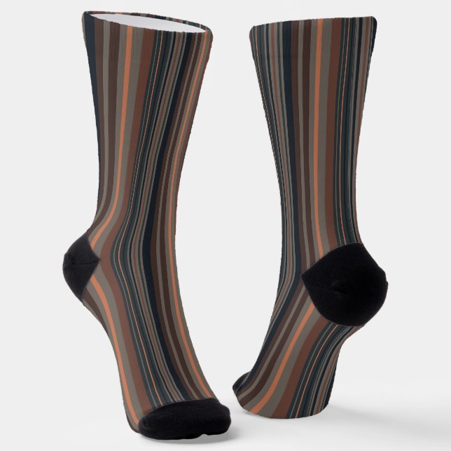 Calcetines Diseño de rayas de bosques de bosque oscuro (Angular)