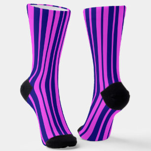 Calcetines Diseño de rayas de color azul púrpura