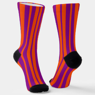 Calcetines Diseño de rayas de estilo púrpura naranja