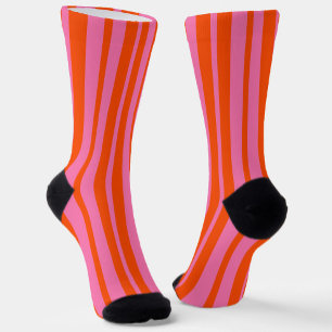 Calcetines Diseño de rayas de estilo rosado naranja