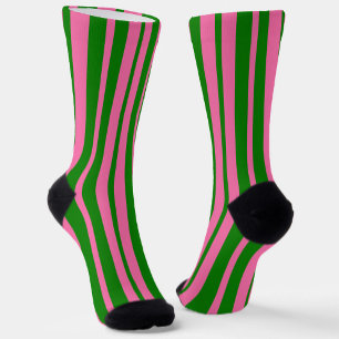 Calcetines Diseño de rayas de estilo verde rosa