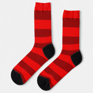 Calcetines Diseño de rayas granate rojas