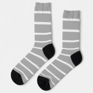 Calcetines Diseño de rayas grises y blancas de ceniza