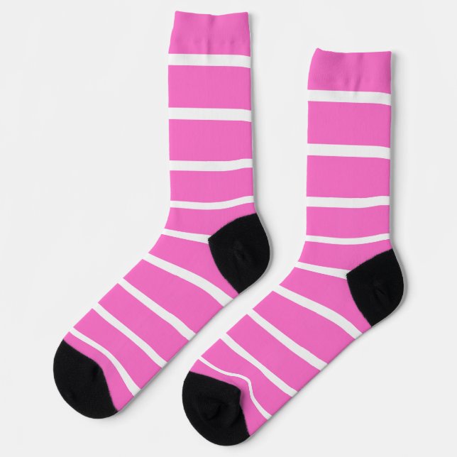 Calcetines Diseño de rayas rosadas (Izquierda)