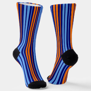 Calcetines Diseño de rayas verticales naranja cian de la Mari