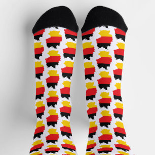 Calcetines Diseño de recuerdo de bandera de Alemania en mapa