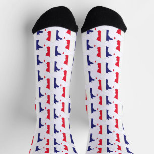 Calcetines Diseño de recuerdo de bandera de Francia en mapa