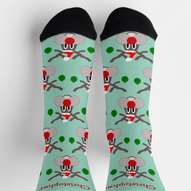 Calcetines Diseño de Reno de Navidad (Arriba)