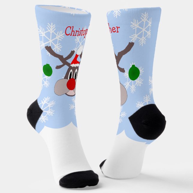 Calcetines Diseño de Reno de Navidad (Angular)