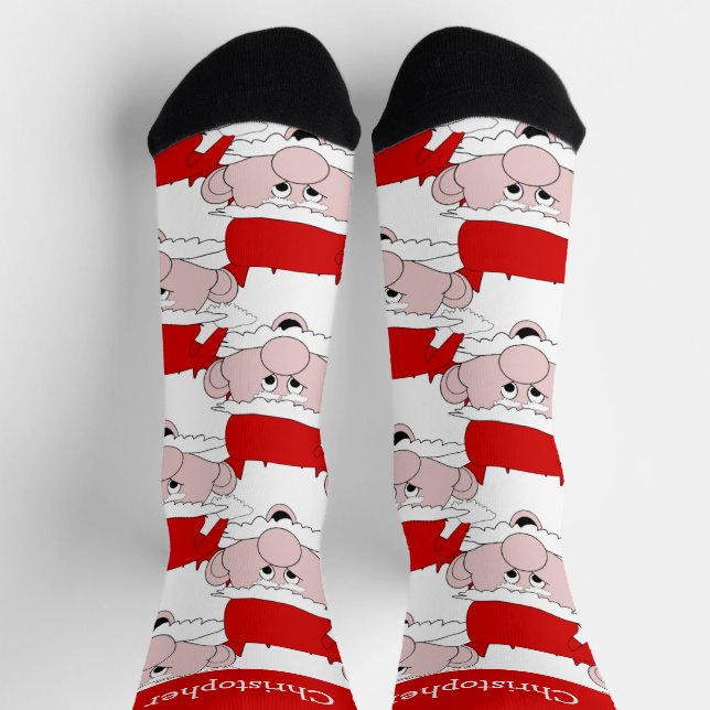 Calcetines Diseño de Santa Claus Navidad (Arriba)