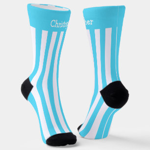 Calcetines Diseño de tiras azules y blancas