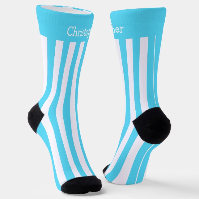 Calcetines Diseño de tiras azules y blancas (Angular)