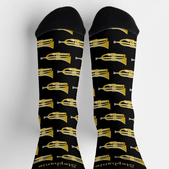 Calcetines Diseño de Trompeta Personalizado (Arriba)