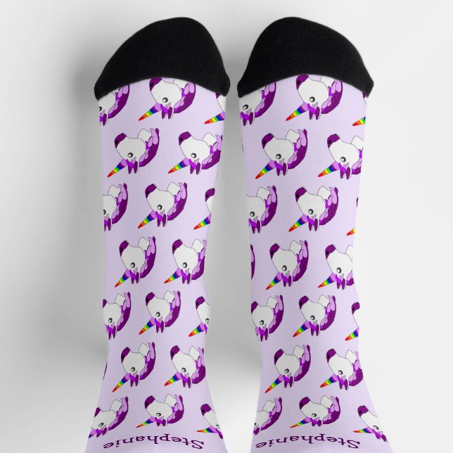 Calcetines Diseño de Unicornio de arte fantástico (Arriba)