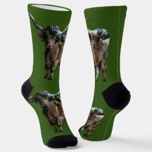 Calcetines Diseño de vacas Highland, zócalos de tripulaciones