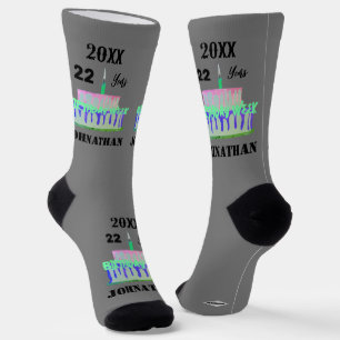 Calcetines Diseño de zócalos de cumpleaños HAMbyWG