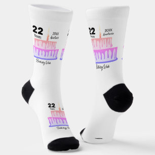 Calcetines Diseño de zócalos de cumpleaños HAMbyWG