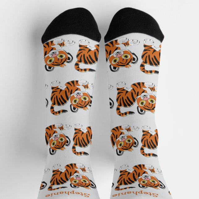 Calcetines Diseño del cubo de tigres Socks