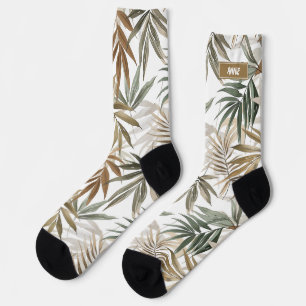 Calcetines Diseño del nombre del carbón de oro de la hoja tro
